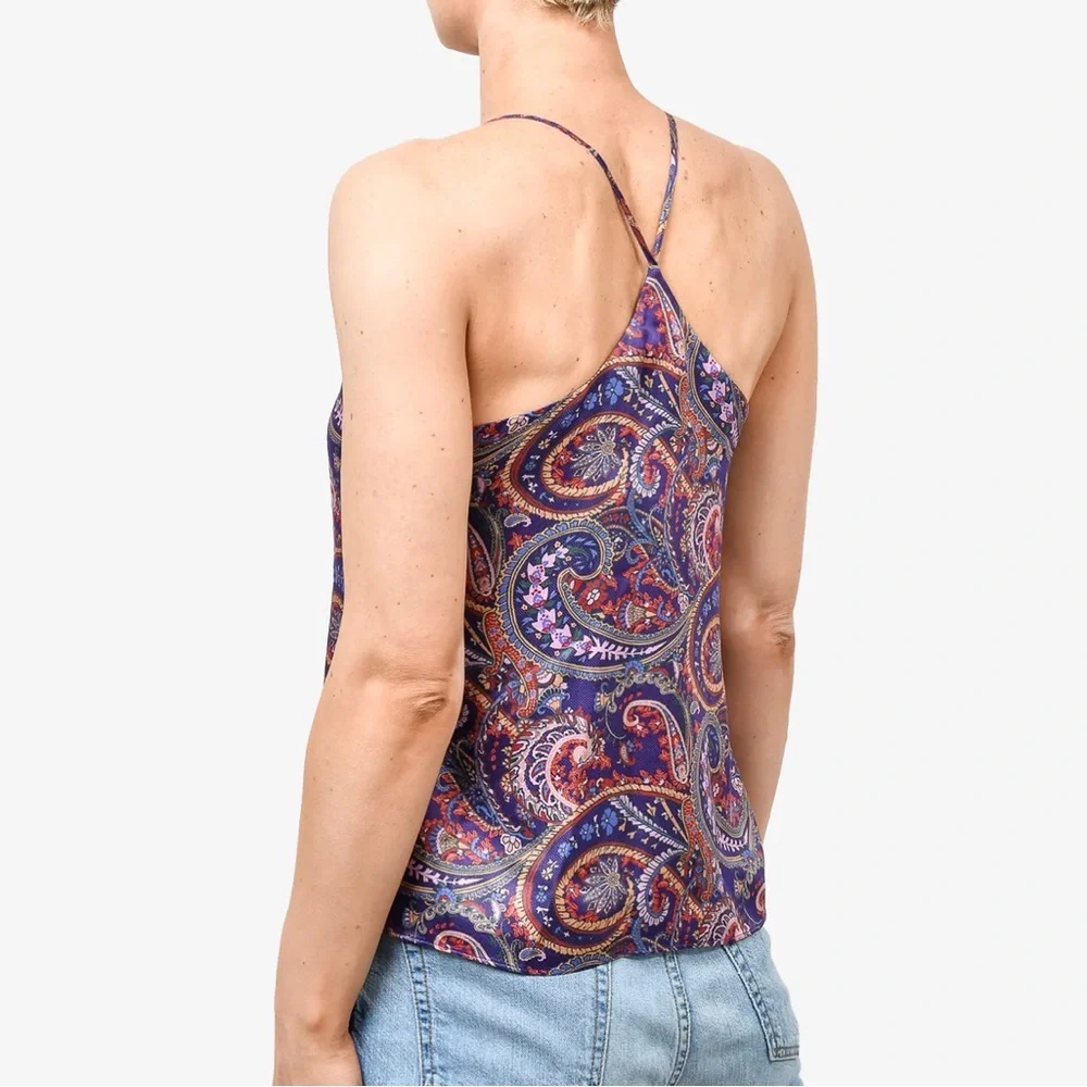 L'Agence Silk Paisley Print Tank Top. - Picture 3 of 5